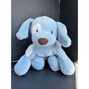Baby Gund Spunky Blue Puppy Dog Plush Toy Brown Nose White Spot 058377 Sewn Eyes